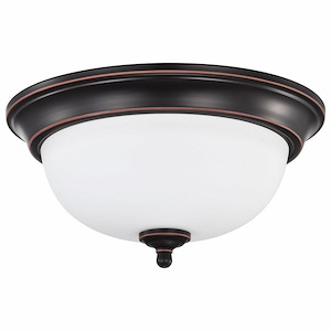 Center Lock - 19W LED Flush Mount In Traditional Style-6.38 Inches Tall and 13 Inches Wide
