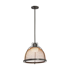 Tex-15W 1 LED Large Pendant-13.5 Inches Wide by 11.5 Inches High