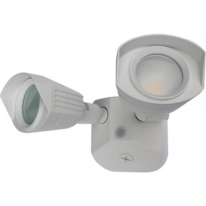 40W 3000K 2 LED Outdoor Dual Head Security Light in Utility Style-4.16 Inches Wide by 4.13 Inches High