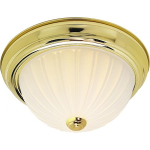 Three Light Flush Mount-15.25 Inches Wide by 6 Inches High