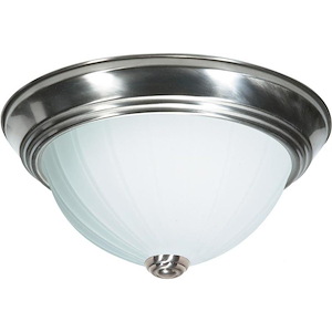Three Light Flush Mount-15.25 Inches Wide by 6 Inches High