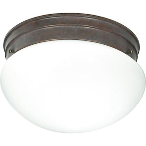 Two Light Medium Flush Mount-9.5 Inches Wide by 6 Inches High