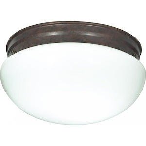 Two Light Large Flush Mount-12 Inches Wide by 6 Inches High