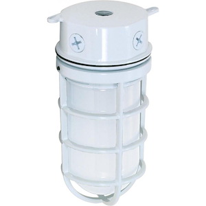 One Light Vapor Proof Small Outdoor Flush Mount-4.25 Inches Wide by 9.38 Inches High
