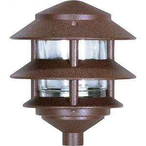 One Light Outdoor 2 Louver Pagoda Light with Small Hood-6.13 Inches Wide by 7.13 Inches High