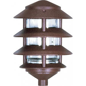 One Light Outdoor 3 Louver Pagoda Light with Small Hood-6.13 Inches Wide by 8.63 Inches High