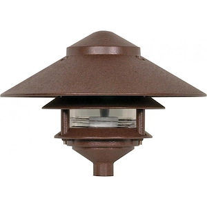 One Light Outdoor 2 Louver Pagoda Light with Large Hood-9.63 Inches Wide by 7.13 Inches High
