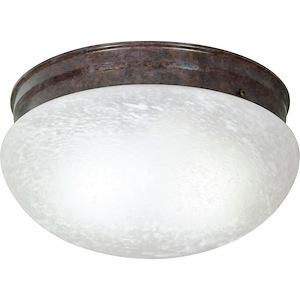 Two Light Large Flush Mount-12 Inches Wide by 6 Inches High
