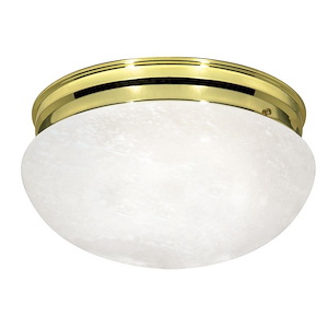 Two Light Large Flush Mount-12 Inches Wide by 6 Inches High