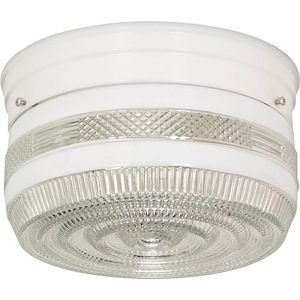 Two Light Medium Flush Mount-8 Inches Wide by 6 Inches High