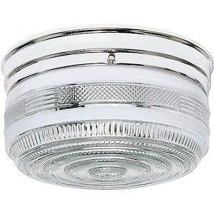 Two Light Large Flush Mount-10 Inches Wide by 7 Inches High