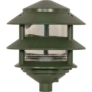 One Light Outdoor 2-Tier Path Light with Small Hood