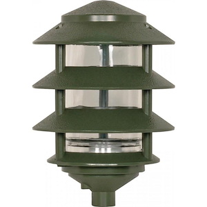 One Light Outdoor 3-Tier Path Light with Small Hood