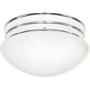 Two Light Medium Flush Mount-9.5 Inches Wide by 6 Inches High
