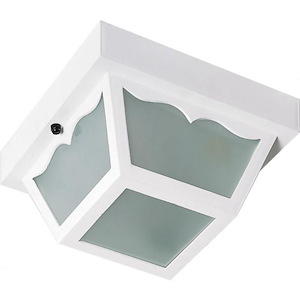 Two Light Outdoor Carport Flush Mount-10.25 Inches Wide by 5.5 Inches High