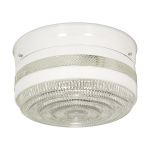 Two Light Large Flush Mount-10 Inches Wide by 7 Inches High