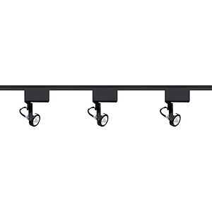 Three Light Low Voltage Gimbal Ring Track Kit-1.5 Inches Wide by 18 Inches High