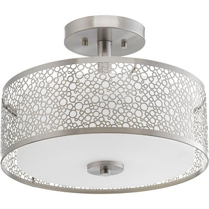 Mingle LED - Close-to-Ceiling Light - 1 Light in Bohemian and Mid-Century Modern style - 14 Inches wide by 10.5 Inches high