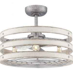 Gulliver - Wide - Ceiling Fan - 3 Light - Handheld Remote - Damp Rated in Modern style - 23.5 Inches wide by 18.13 Inches high