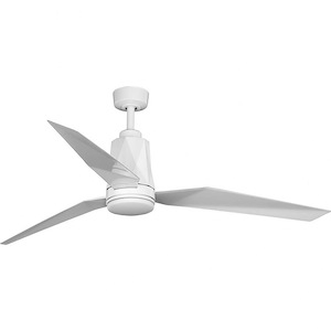 Bixby - Wide - Ceiling Fan - 1 Light - Handheld Remote - Damp Rated - 60 Inches wide by 17.7 Inches high