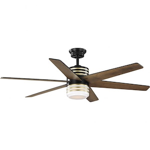 Carrollwood - 5 Blade Ceiling Fan with Light Kit In Contemporary Style-18 Inches Tall and 56 Inches Wide