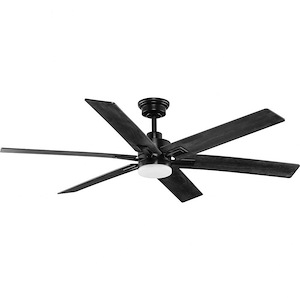 Dallam - 6 Blade Ceiling Fan with Light Kit In Modern Style-14 Inches Tall and 60 Inches Wide