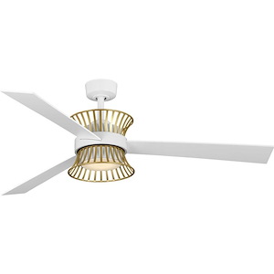 Bisbee - 3 Blade Ceiling Fan with Light Kit-14.75 Inches Tall and 55 Inches Wide