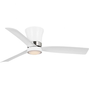 Brant - 3 Blade Flush Mount Ceiling Fan with Light Kit-12.06 Inches Tall and 52 Inches Wide