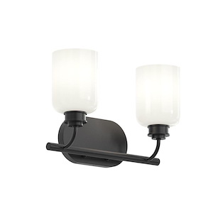 Reines - 2 Light Opal Bath Vanity-9.5 Inch Tall and 14.75 Inch Length - 1428477