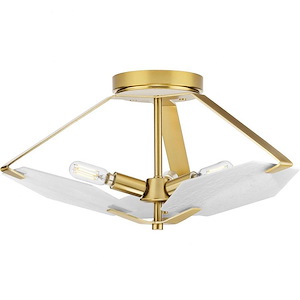 Rae - Close-to-Ceiling Light - 3 Light in Luxe and Mid-Century Modern style - 18 Inches wide by 8.5 Inches high
