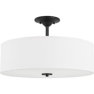Inspire - 11.5 Inch Height - Close-to-Ceiling Light - 3 Light - Drum Shade - Line Voltage - Damp Rated - 930172