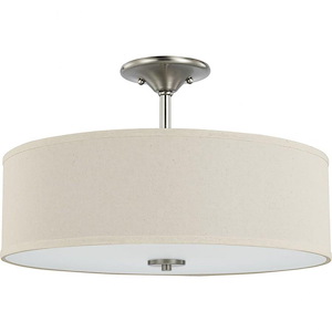 Inspire - Close-to-Ceiling Light - 3 Light - Drum Shade in Farmhouse style - 18 Inches wide by 11.5 Inches high - 930173