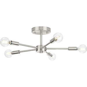 Delayne - 5 Light Semi-Flush Mount In Mid-Century Modern Style-5.62 Inches Tall and 16 Inches Wide - 1100853