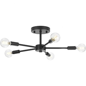 Delayne - 5 Light Semi-Flush Mount In Mid-Century Modern Style-5.62 Inches Tall and 16 Inches Wide - 1100853
