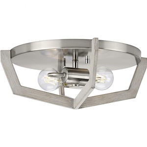 Galloway - 2 Light Flush Mount In Modern Farmhouse Style-5.5 Inches Tall and 15 Inches Wide - 1158511