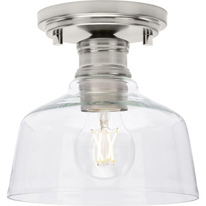 Singleton - 1 Light Small Semi-Flush Mount In Farmhouse Style-7 Inches Tall and 7.62 Inches Wide