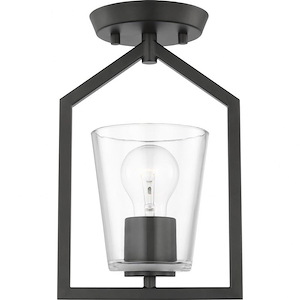Vertex - 1 Light Semi-Flush Mount In Contemporary Style-11.62 Inches Tall and 5 Inches Wide - 1302216