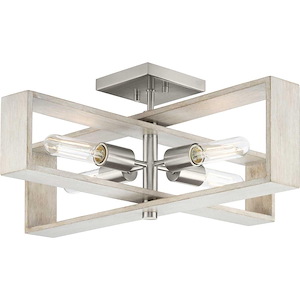 Boundary - 4 Light Flush Mount In Modern Style-9.25 Inches Tall and 24 Inches Wide