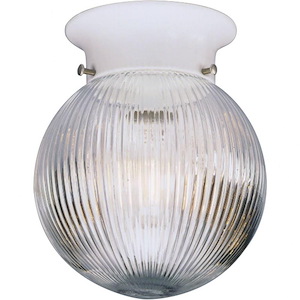 Glass Globes - Close-to-Ceiling Light - 1 Light - Globe Shade in Transitional and Traditional style - 6.38 Inches wide by 7.25 Inches high - 6664