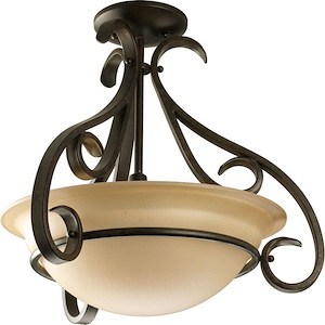 Torino - 3 Light - Bowl Shade in Transitional style - 18 Inches wide by 18.5 Inches high