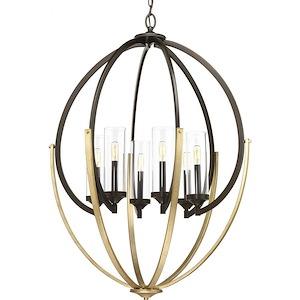 Evoke - Chandeliers Light - 6 Light - Cylinder Shade in Luxe and Transitional style - 28.5 Inches wide by 39.5 Inches high - 614955