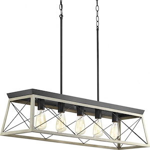 Briarwood - 5 Light Linear Chandelier in Coastal style - 38 Inches wide by 9 Inches high