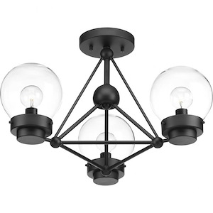 Spatial - Close-to-Ceiling Light - 3 Light - Globe Shade in Bohemian and Modern style - 19.63 Inches wide by 14 Inches high