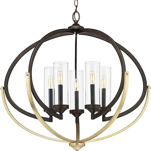 Evoke - Chandeliers Light - 5 Light - Cylinder Shade in Luxe and Transitional style - 33.75 Inches wide by 27.88 Inches high