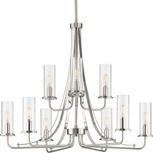 Riley - Chandeliers Light - 9 Light - Cylinder Shade in New Traditional and Transitional style - 30 Inches wide by 25.13 Inches high