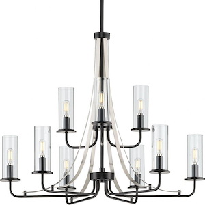 Riley - Chandeliers Light - 9 Light - Cylinder Shade in New Traditional and Transitional style - 30 Inches wide by 25.13 Inches high - 930216