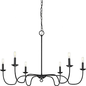 Canebrake - 6 Light Chandelier In Farmhouse Style-24 Inches Tall and 40 Inches Wide - 1265537