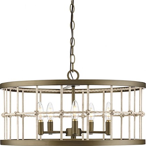 Lattimore - 5 Light Chandelier In Coastal Style-11.5 Inches Tall and 22 Inches Wide