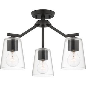 Vertex - 3 Light Convertible Chandelier In Contemporary Style-16.75 Inches Tall and 18 Inches Wide - 1302226
