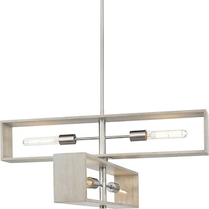 Boundary - 4 Light Chandelier In Modern Style-14.25 Inches Tall and 30 Inches Wide